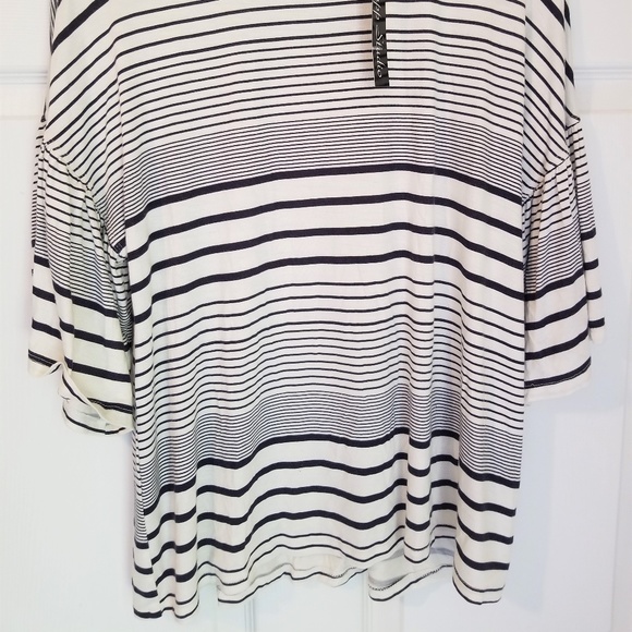 Knapp Studio Knit Top NWT Medium Off White Black - Picture 3 of 6